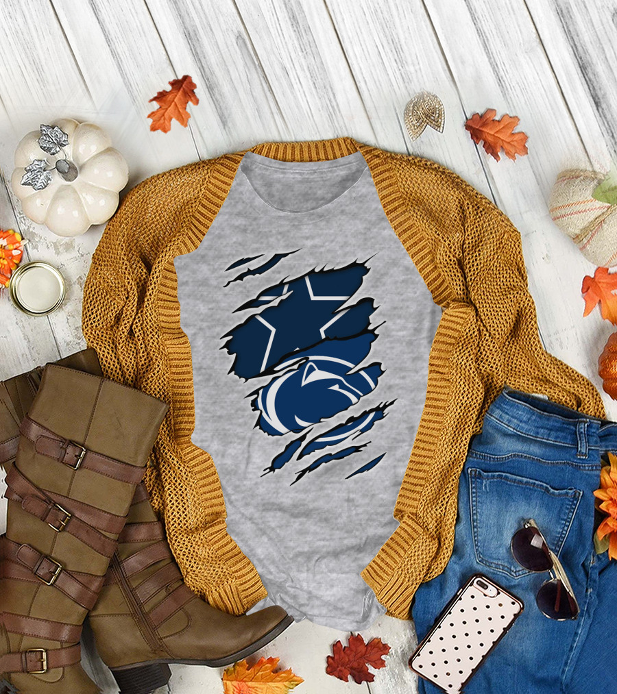 Cowboys Penn State Nittany Lions Star Claw Marks T-Shirt