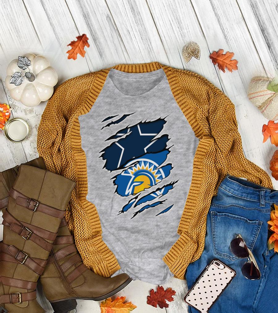 Dallas Cowboys San Jose State Spartans Fan Crossover T-Shirt