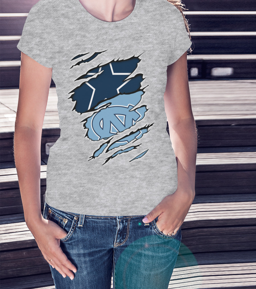 Cowboys Star Tar Heels Logo Dallas Carolina Fans T-Shirt