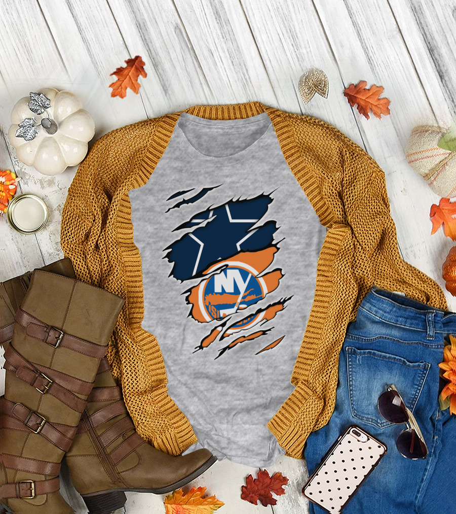 Dallas Cowboys New York Islanders Fan Crossover T-Shirt