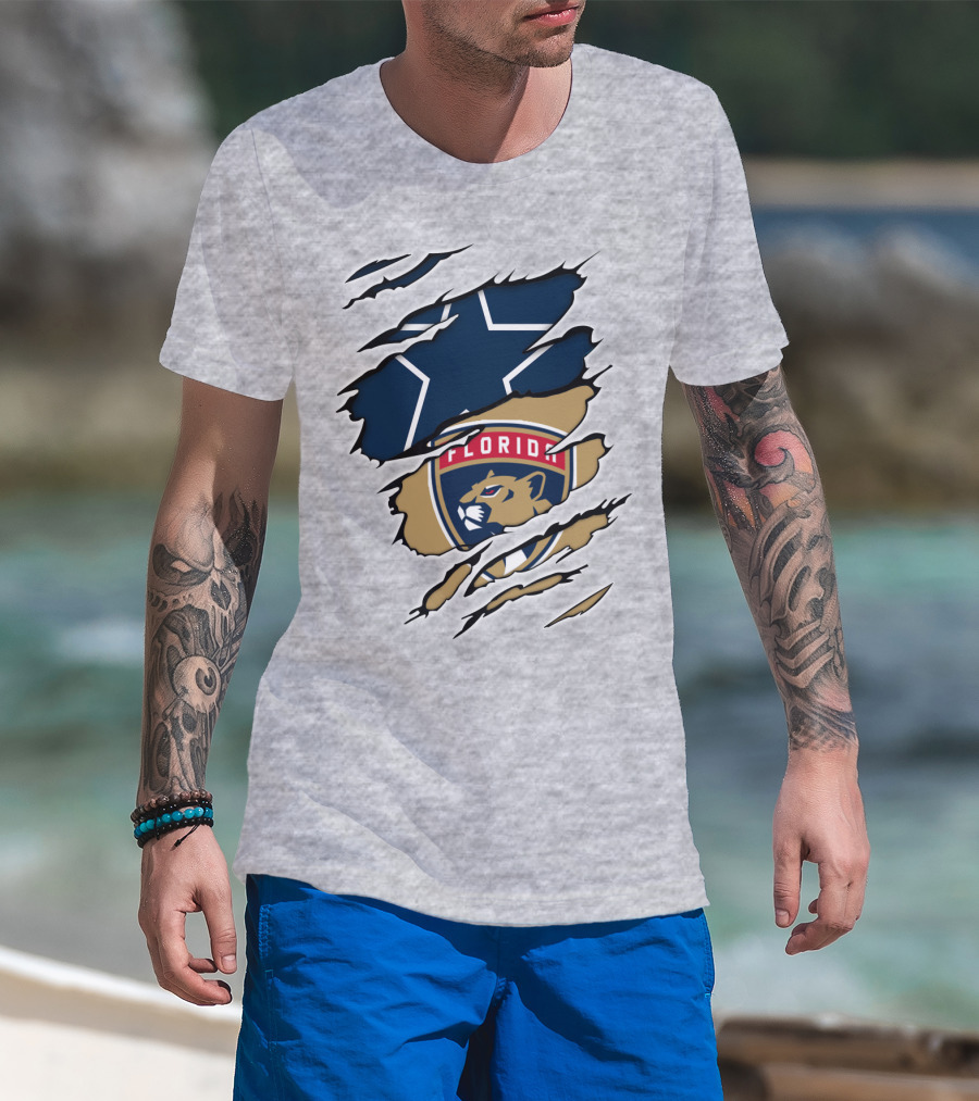Dallas Cowboys Florida Panthers Emblem Fusion T-Shirt