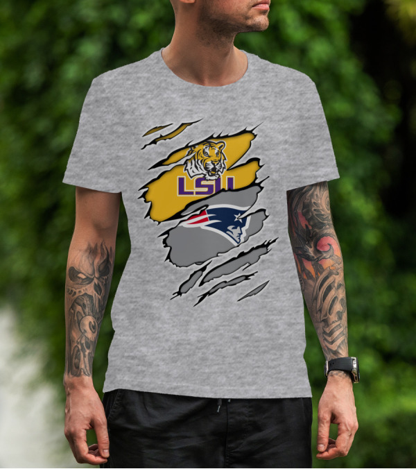 LSU Tigers Patriots Crossover Claw Marks T-Shirt