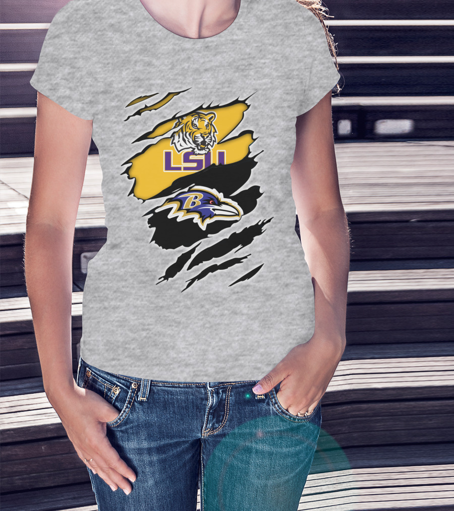 LSU Tigers Baltimore Ravens Claw T-Shirt