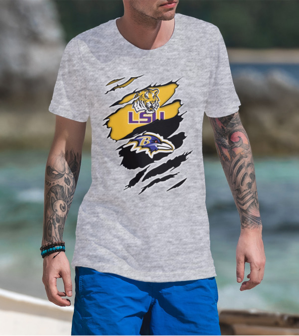 LSU Tigers Baltimore Ravens Claw T-Shirt