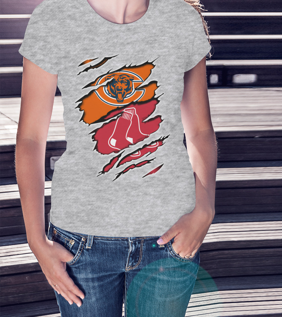 Bears Redsox Chicago Boston Sports Fusion T-Shirt