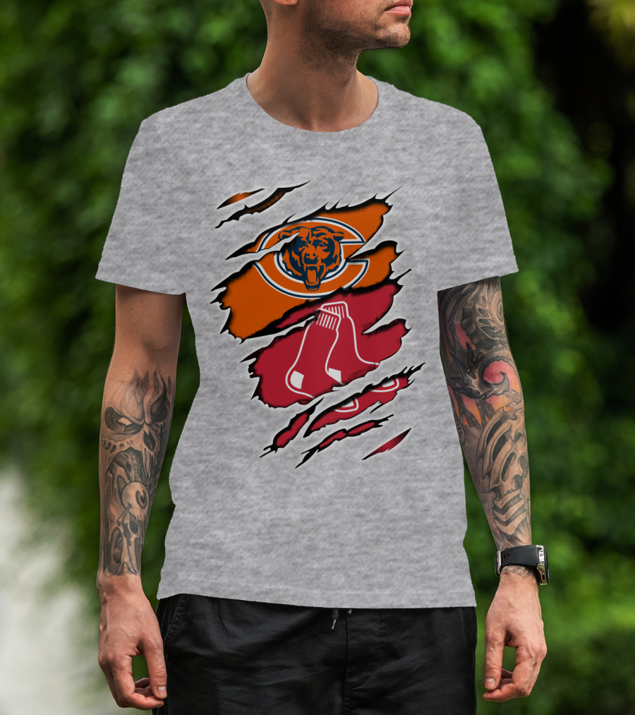 Bears Redsox Chicago Boston Sports Fusion T-Shirt