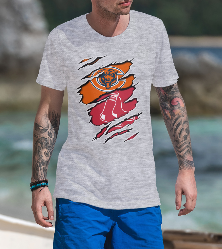 Bears Redsox Chicago Boston Sports Fusion T-Shirt