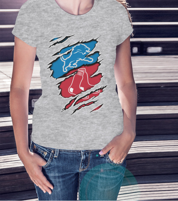 Lions Redsox Sports Crossover T-Shirt