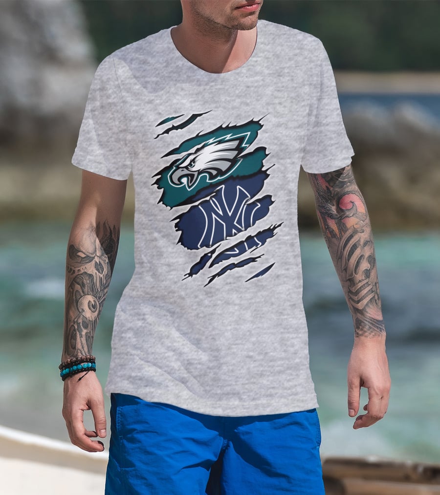 Eagles Yankees Fusion Ripped T-Shirt