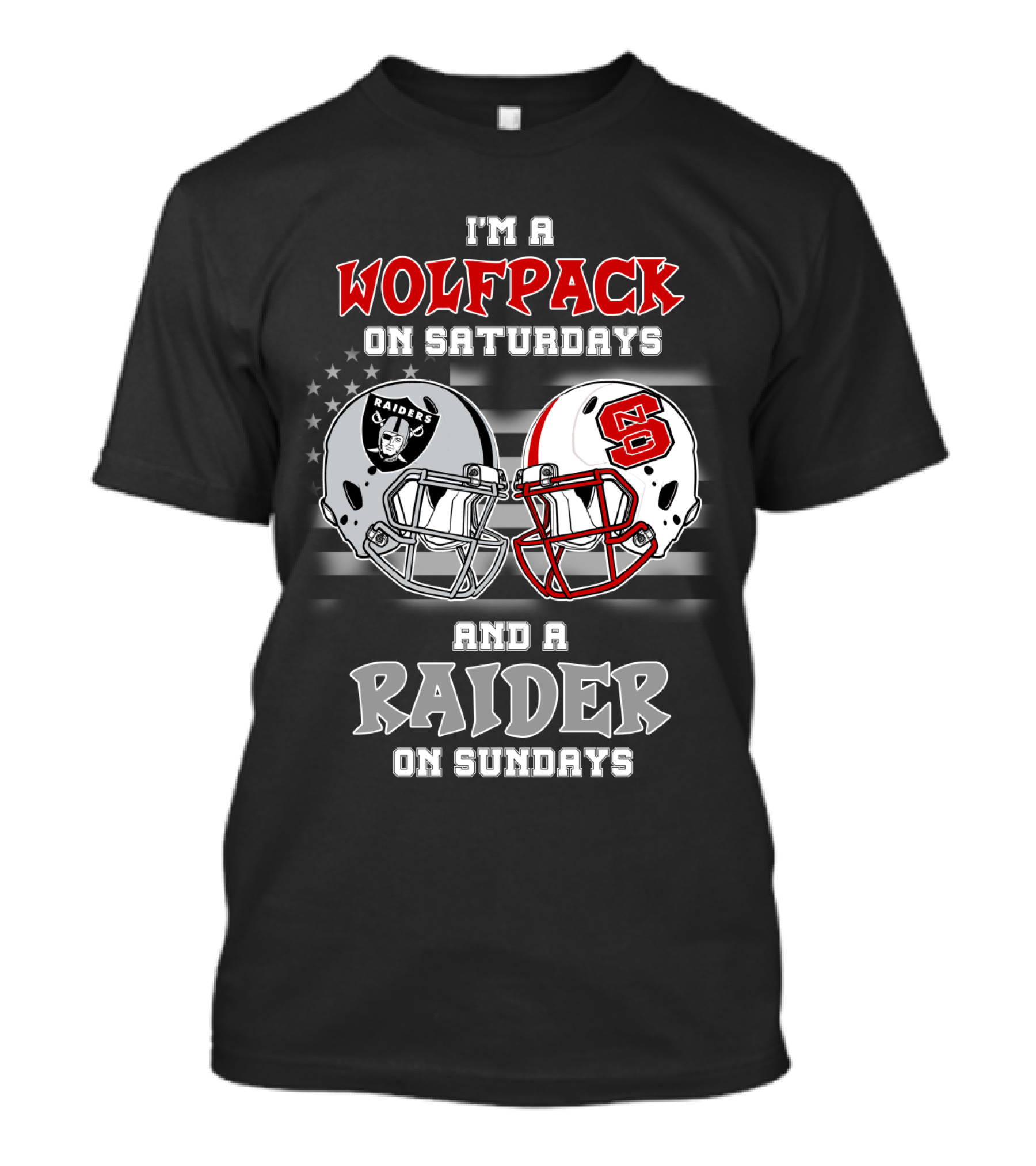 I'm A Wolfpack On Saturdays And A Raider On Sundays T-Shirt