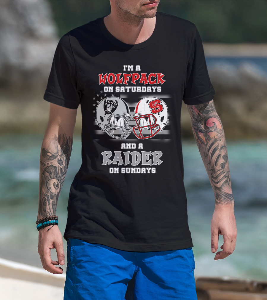 I'm A Wolfpack On Saturdays And A Raider On Sundays T-Shirt