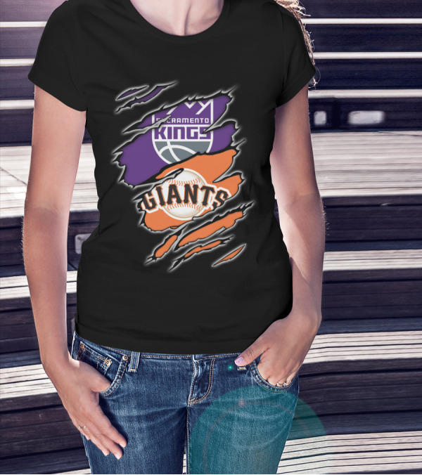 Sacramento Kings Giants Basketball Baseball Collaboration T-Shirt
