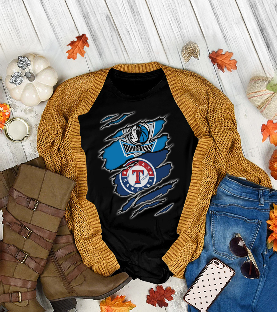 Mavericks Rangers Texas Rip Claw T-Shirt