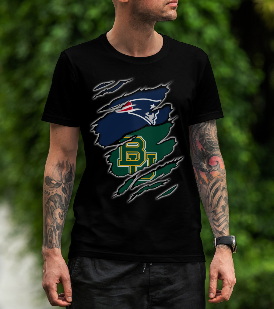 New England Patriots Baylor Bears Logo Fusion T-Shirt