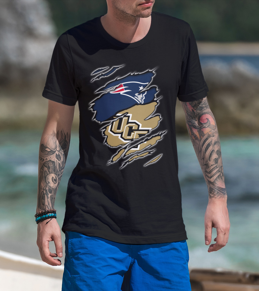 New England Patriots UCF Knights Crossover T-Shirt