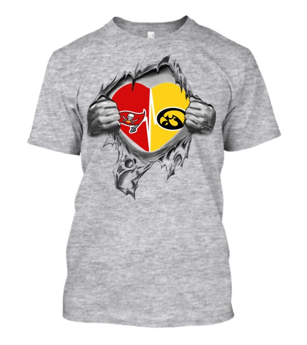 Hawkeyes Buccaneers Heart Passion Torn T-Shirt
