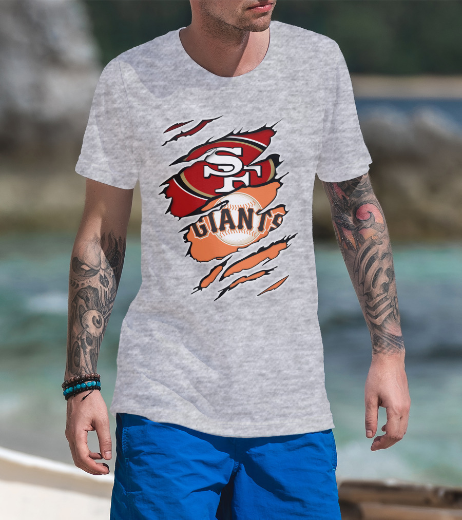 Giants Sf 49ers Baseball Football Combination T-Shirt