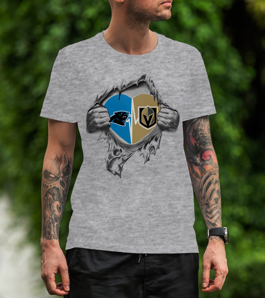 Golden Knights And Panthers Heart T-Shirt