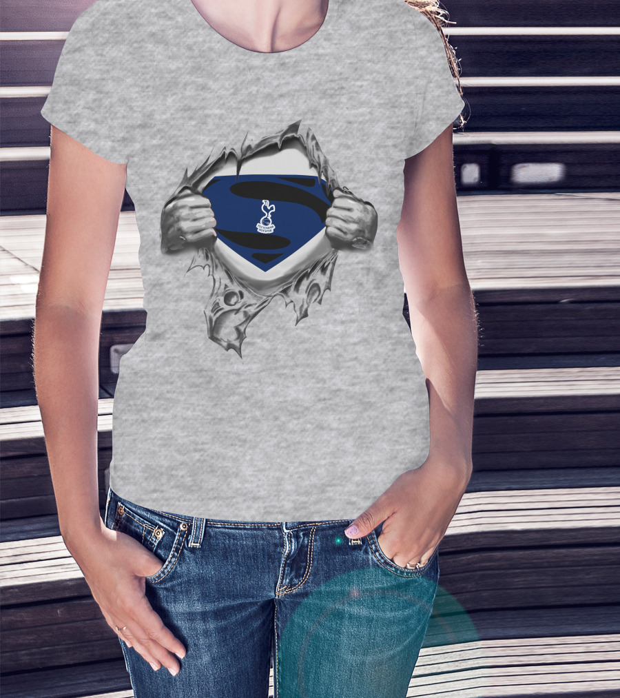 Tottenham Hotspur Superman Emblem Ripped Chest T-Shirt