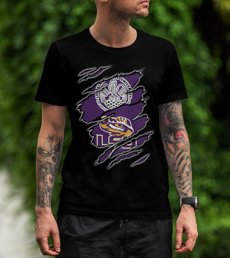 LSU Tigers Louisiana State University Logo Claw Marks T-Shirt