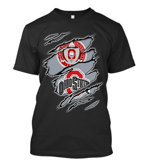 NCAA Ohio State University Emblem With Claw Marks T-Shirt