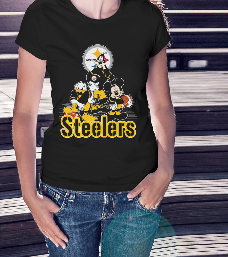Steelers Mickey Donald Goofy Football Team Friendship T-Shirt