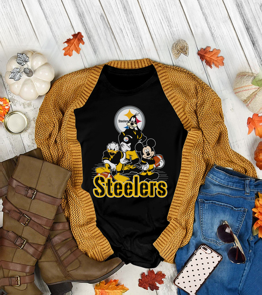 Steelers Mickey Donald Goofy Football Team Friendship T-Shirt