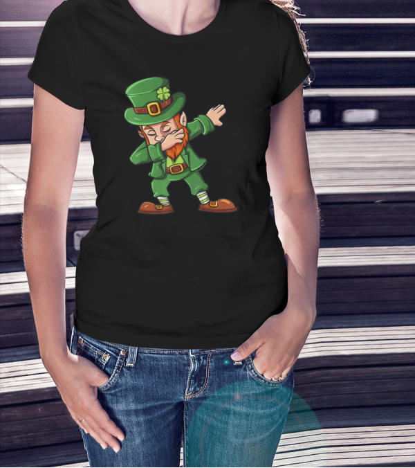 St Patricks Day Irish Leprechaun Dab Dance Iconic Lucky Shamrock T-Shirt