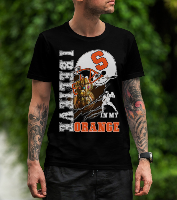 I Believe In My Orange Infinity Gauntlet Football S Helmet Fan T-Shirt