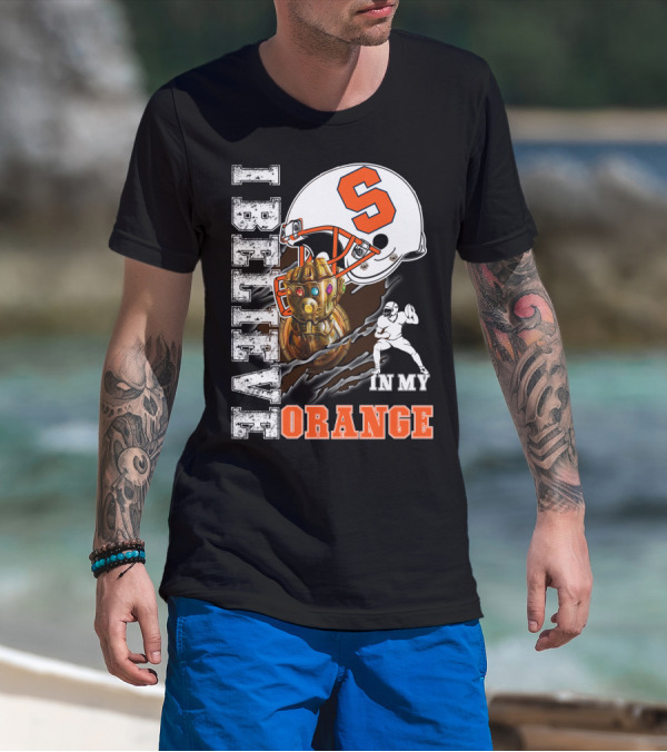 I Believe In My Orange Infinity Gauntlet Football S Helmet Fan T-Shirt