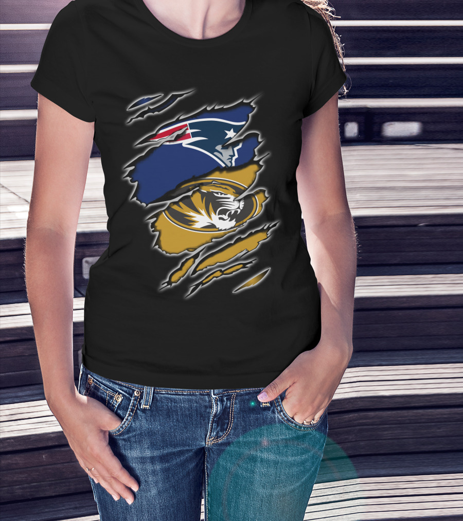Patriots Missouri Tigers Logo Ripped T-Shirt