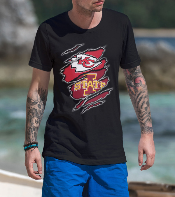 Kansas City Chiefs Iowa State Cyclones Torn Mesh T-Shirt