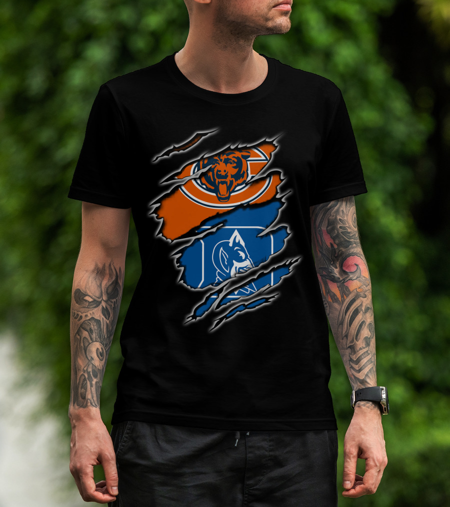 Chicago Bears Duke Blue Devils Claw Tear T-Shirt