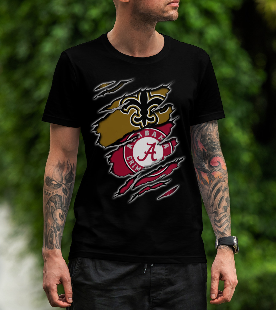 New Orleans Saints Alabama Crimson Tide Fan Gear T-Shirt