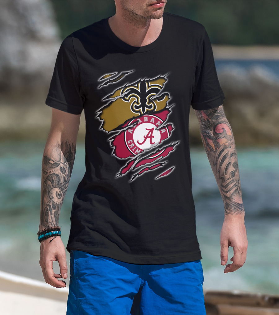 New Orleans Saints Alabama Crimson Tide Fan Gear T-Shirt