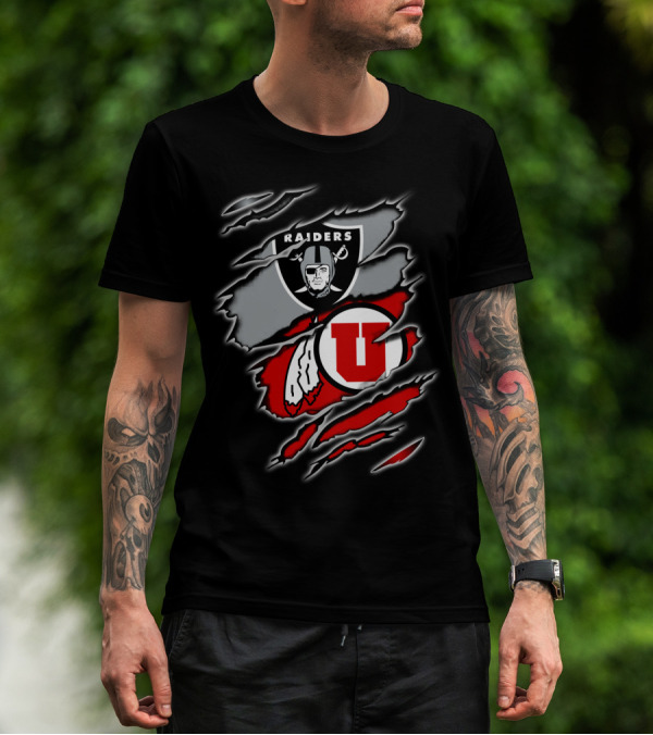 Raiders Utes Shield Claw Mark Combo T-Shirt