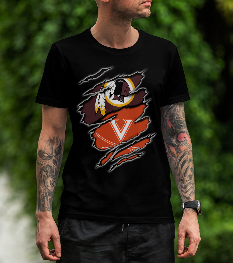 Washington Redskins Virginia Cavaliers Logo Mashup T-Shirt