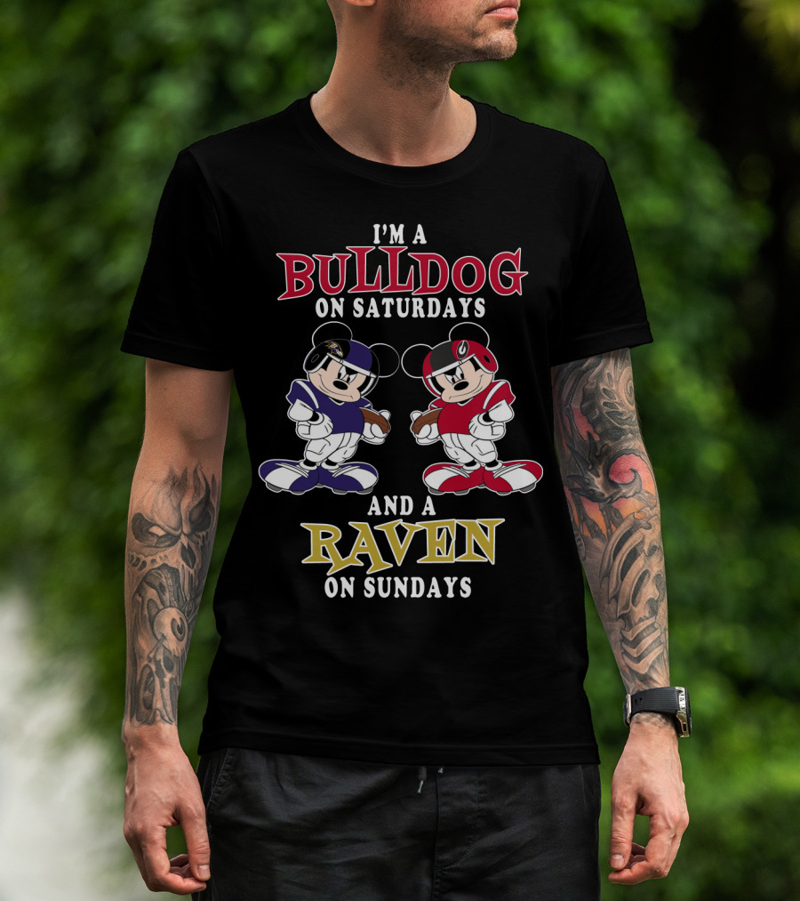I'm A Bulldog On Saturdays And A Raven On Sundays T-Shirt