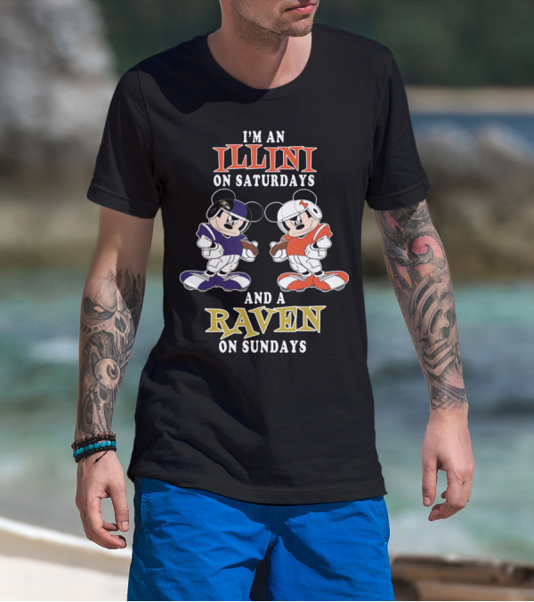 I'm An Illini On Saturdays And A Raven On Sundays T-Shirt