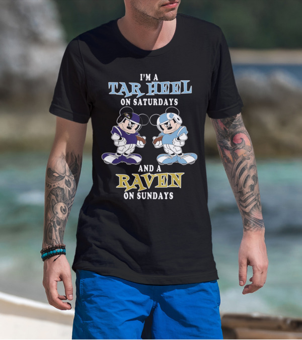 I'm A Tar Heel On Saturdays And A Raven On Sundays T-Shirt