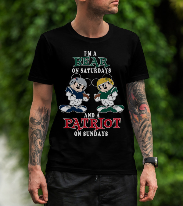 I'm A Bear On Saturdays And A Patriot On Sundays T-Shirt