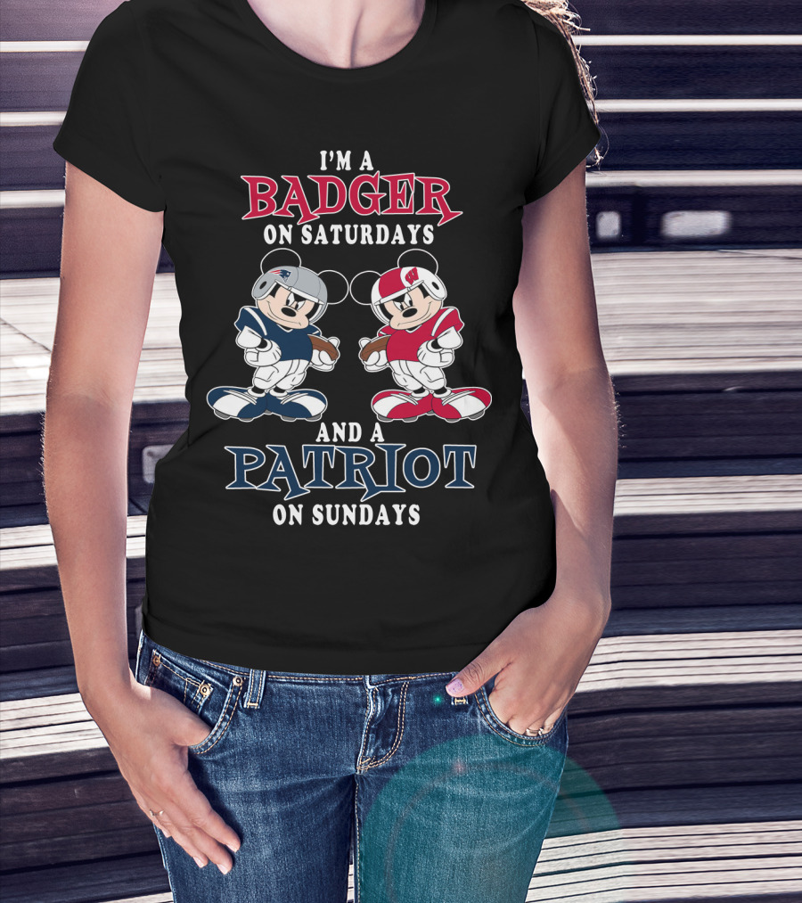 I'm A Badger On Saturdays And A Patriot On Sundays T-Shirt