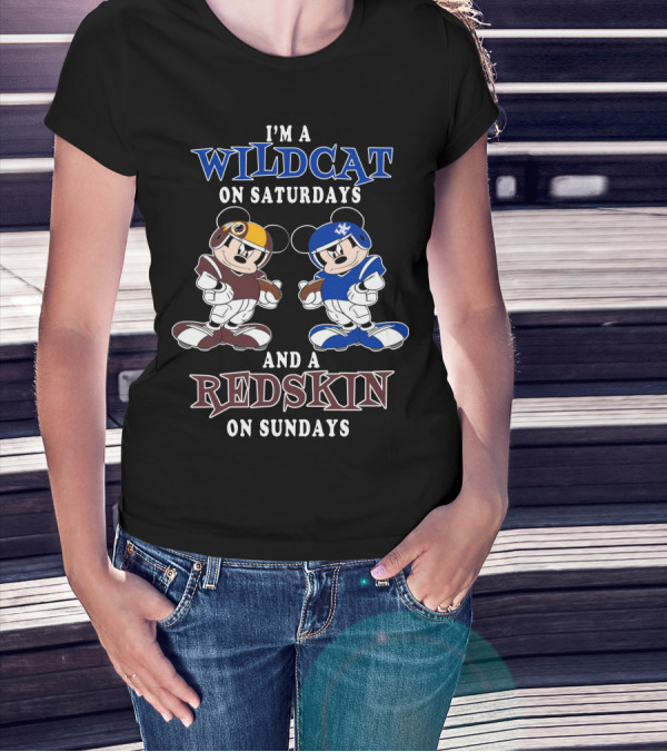 I'm A Wildcat On Saturdays And A Redskin On Sundays Mickey T-Shirt