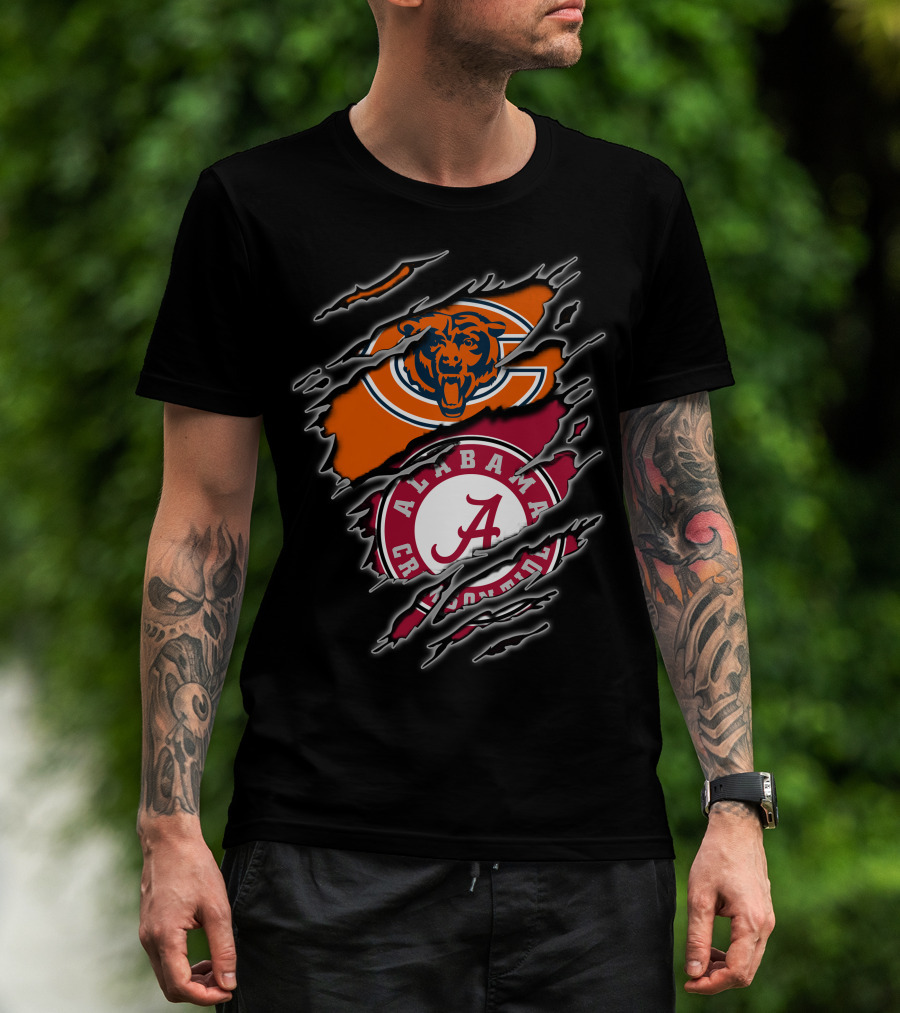Chicago Bears Alabama Crimson Tide Football Fan Crossover T-Shirt