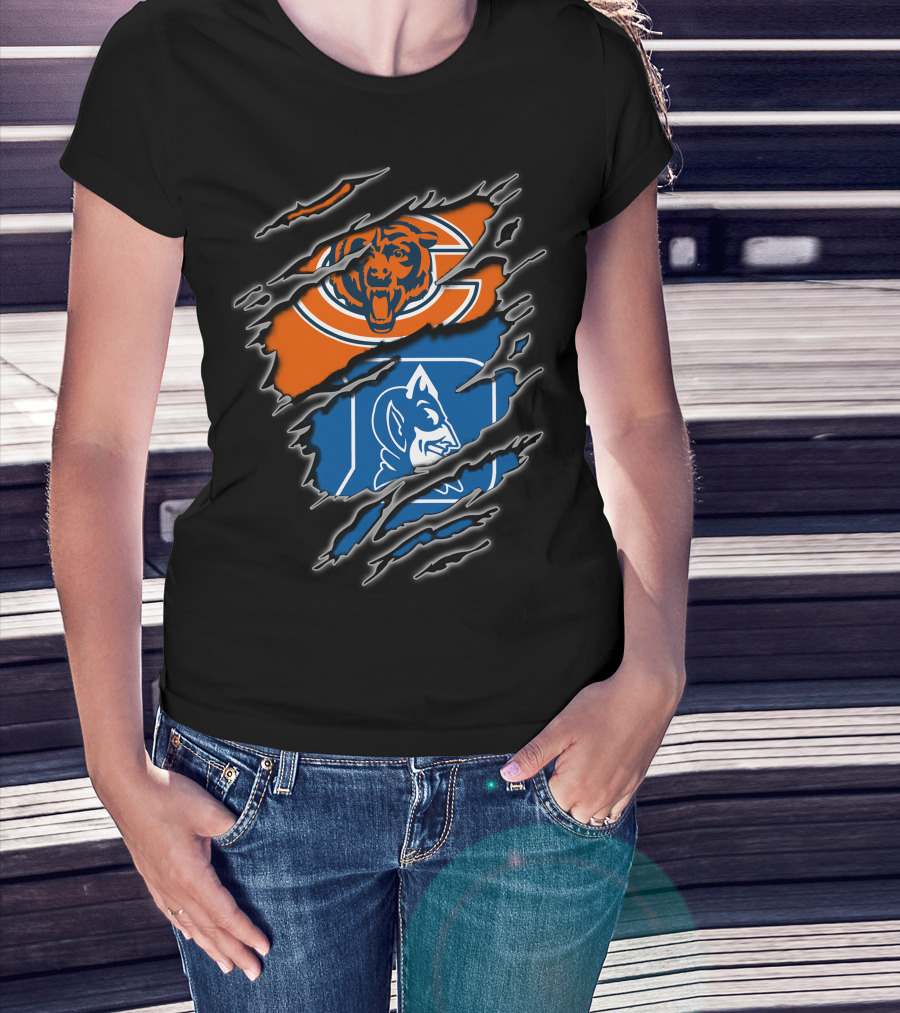 Chicago Bears And Duke Blue Devils Logos Combined T-Shirt
