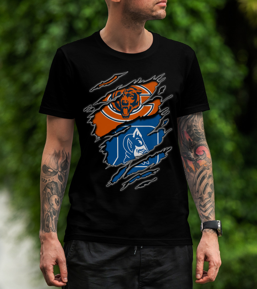 Chicago Bears And Duke Blue Devils Logos Combined T-Shirt