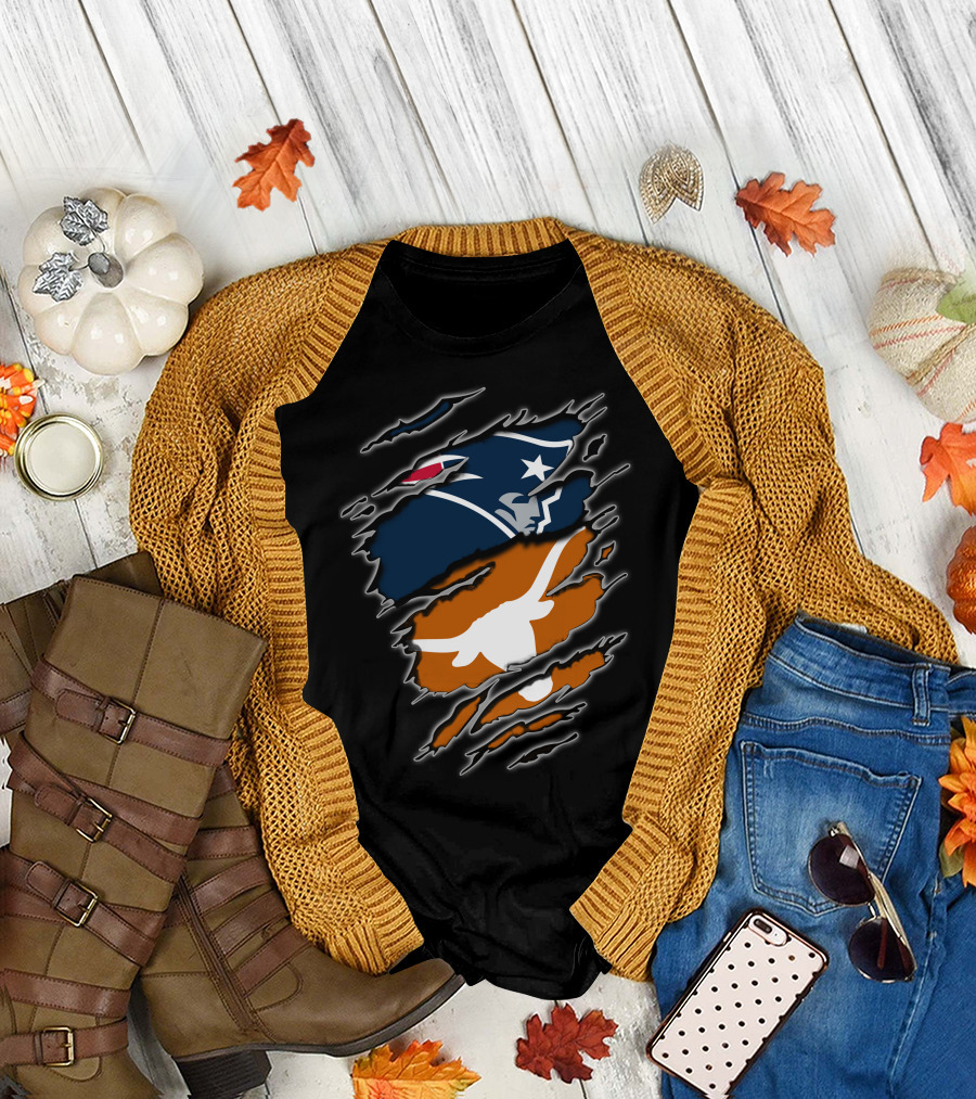 Patriots Longhorns Fusion Icon Split T-Shirt