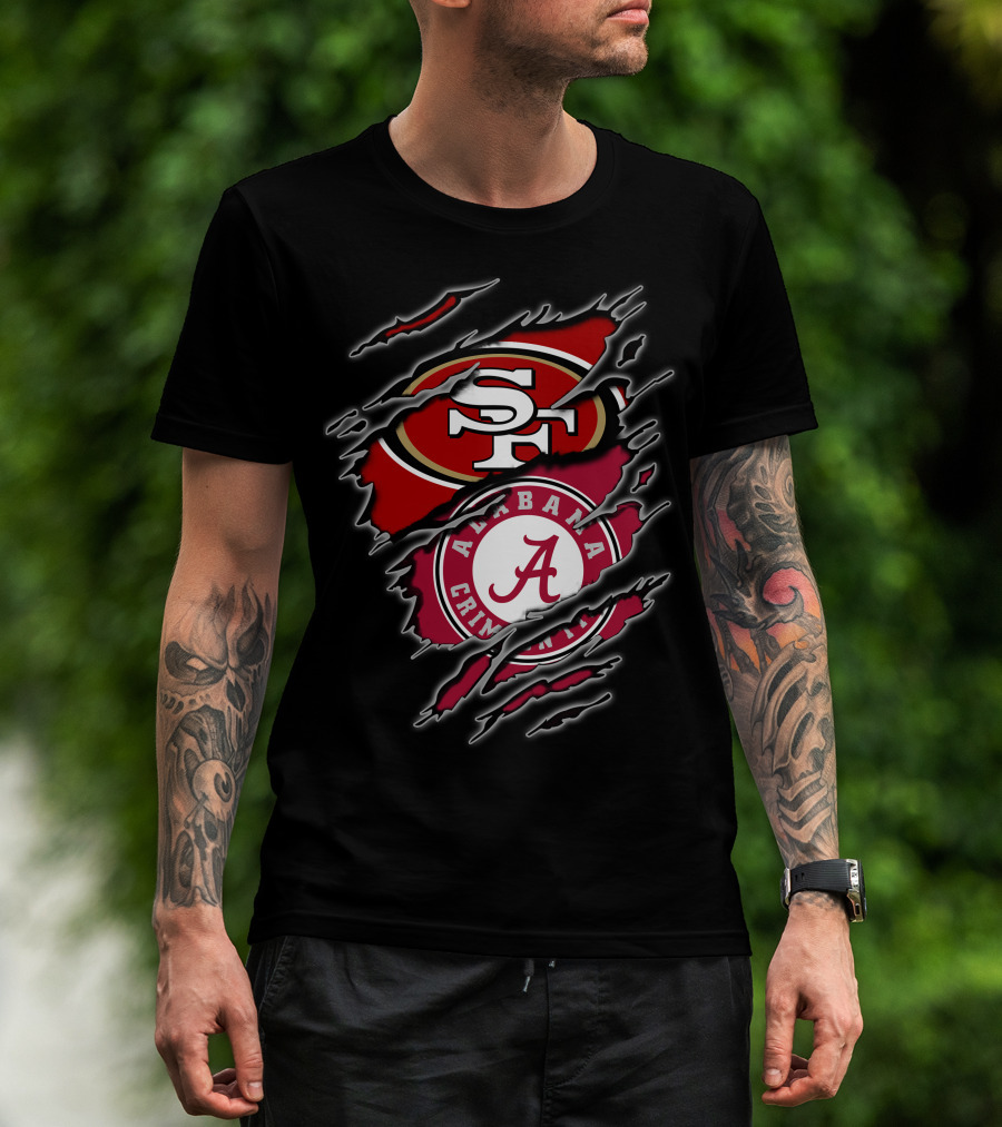 49ers Alabama Crimson Tide Crossover Fan T-Shirt