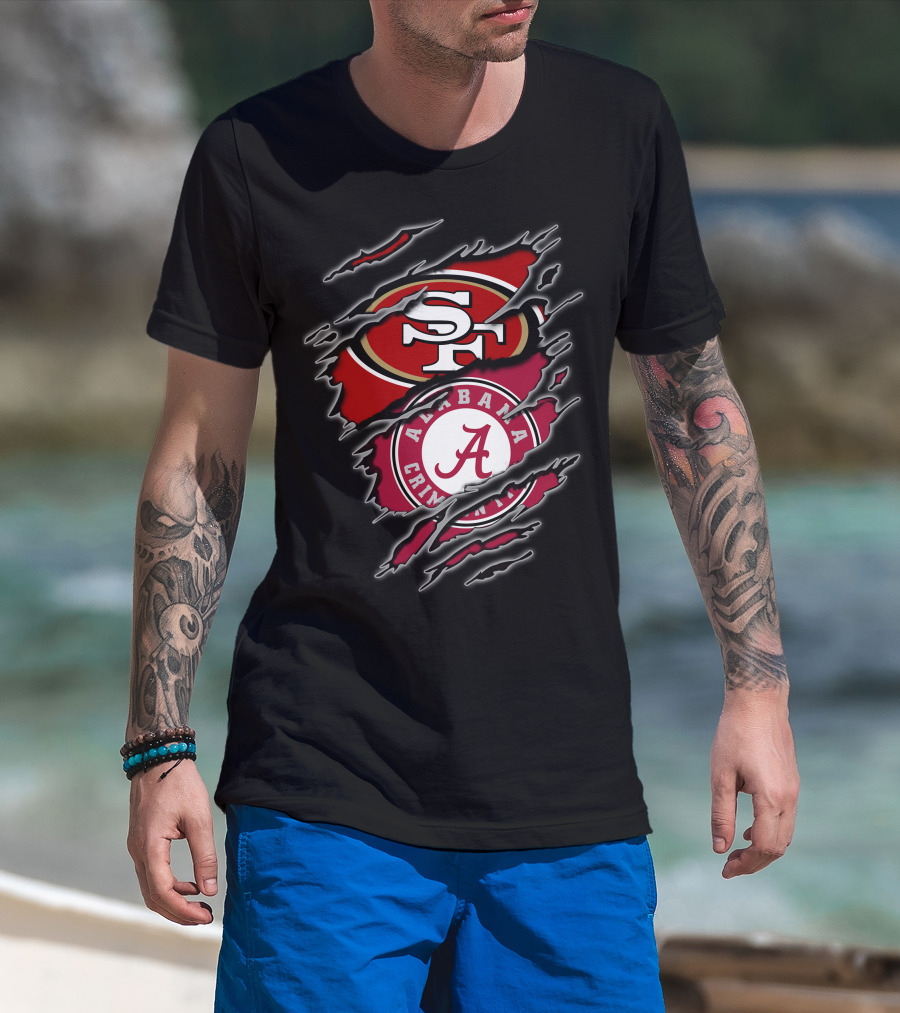 49ers Alabama Crimson Tide Crossover Fan T-Shirt