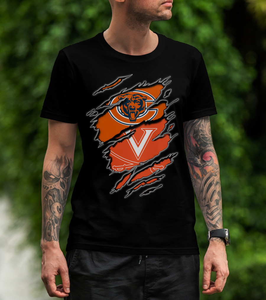 Bears Cavaliers Chicago Virginia Claw Marks T-Shirt